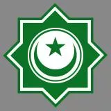 Green Islamic 8-Point Star with Star and Crescent in Center