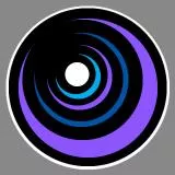 [S] Spiral Logo. Black background.