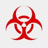 Biohazard Symbol - Red White