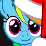 Rainbow Dash in Santa Hat