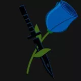 Blue Rose and knife