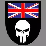 United Kingdom Punisher badge, Uk forces, SAS, Marine, Uk armed forces, Union Jack, British, Britain, skull 