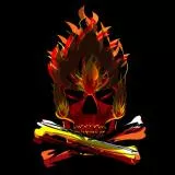 skull, fire