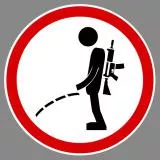 Pissing Soldier Street Sign