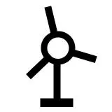風車の地図記号(Japanese map symbol : Wind turbine)