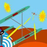 Dog fighting cat pilot