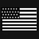 BLACK & WHITE AMERICAN FLAG
